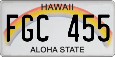 HI license plate FGC455
