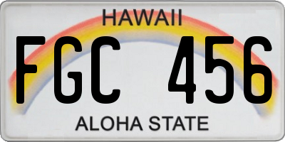 HI license plate FGC456