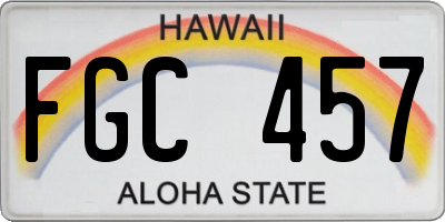 HI license plate FGC457