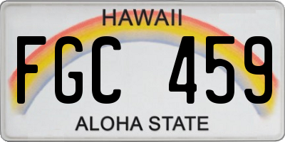 HI license plate FGC459