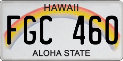 HI license plate FGC460