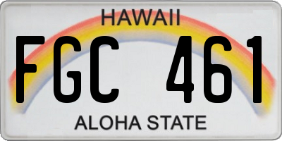 HI license plate FGC461