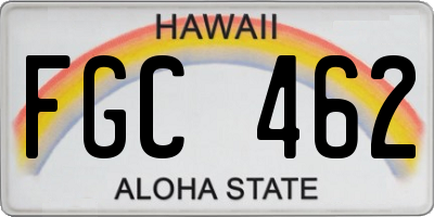 HI license plate FGC462