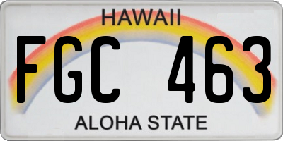 HI license plate FGC463