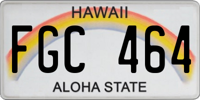HI license plate FGC464