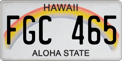 HI license plate FGC465