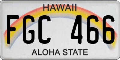 HI license plate FGC466