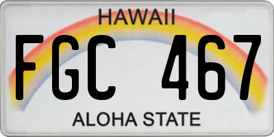 HI license plate FGC467