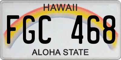 HI license plate FGC468