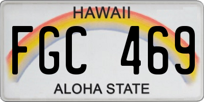 HI license plate FGC469