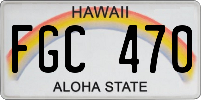 HI license plate FGC470