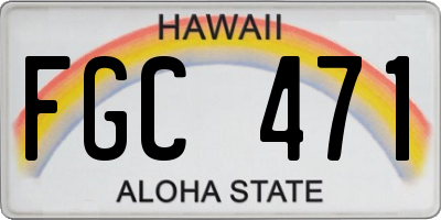 HI license plate FGC471