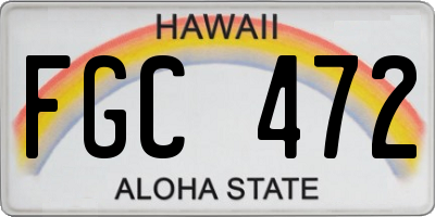 HI license plate FGC472