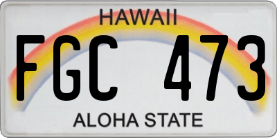 HI license plate FGC473