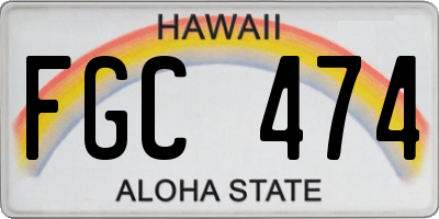 HI license plate FGC474