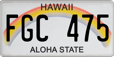 HI license plate FGC475