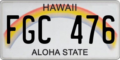 HI license plate FGC476