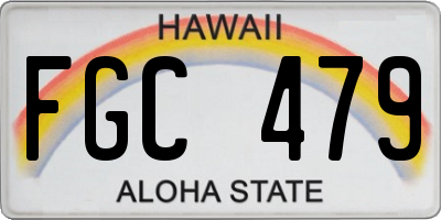HI license plate FGC479