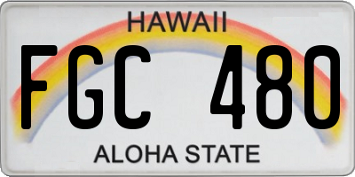 HI license plate FGC480