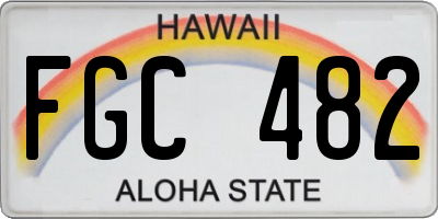 HI license plate FGC482