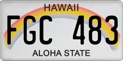 HI license plate FGC483