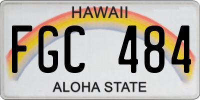 HI license plate FGC484