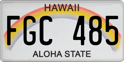 HI license plate FGC485