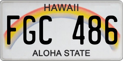 HI license plate FGC486