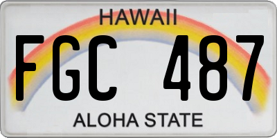 HI license plate FGC487