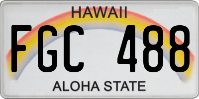 HI license plate FGC488