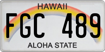 HI license plate FGC489