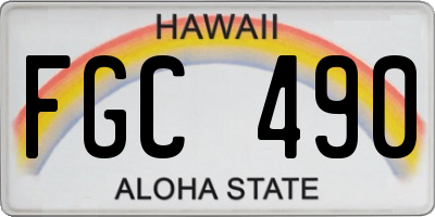 HI license plate FGC490