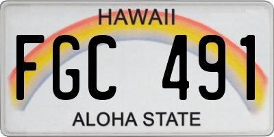 HI license plate FGC491