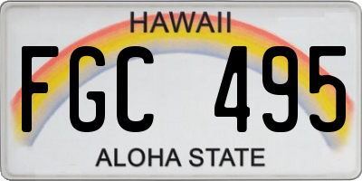 HI license plate FGC495