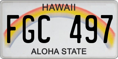 HI license plate FGC497
