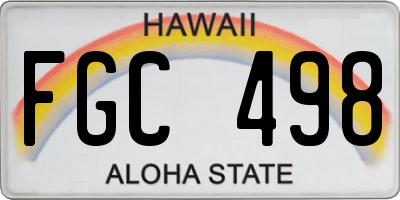 HI license plate FGC498