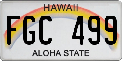 HI license plate FGC499