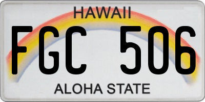 HI license plate FGC506
