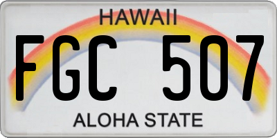 HI license plate FGC507