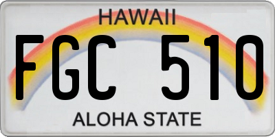 HI license plate FGC510