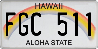 HI license plate FGC511