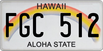 HI license plate FGC512