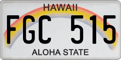 HI license plate FGC515