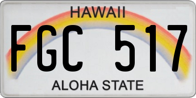 HI license plate FGC517