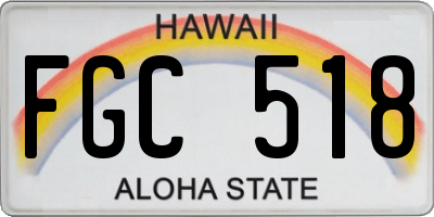 HI license plate FGC518
