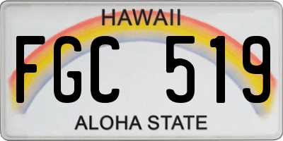 HI license plate FGC519