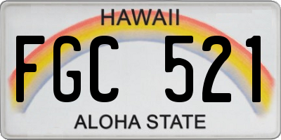HI license plate FGC521