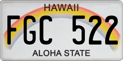HI license plate FGC522