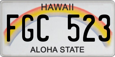 HI license plate FGC523