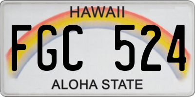 HI license plate FGC524